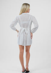 Enchanting Embroidered Schiffli Mini Dress for Women