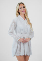 Enchanting Embroidered Schiffli Mini Dress for Women