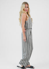 Striped Linen-Blend Tailored Vest