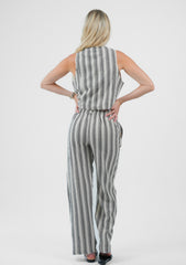Striped Linen-Blend Tailored Vest