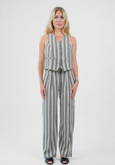 Striped Linen-Blend Tailored Vest