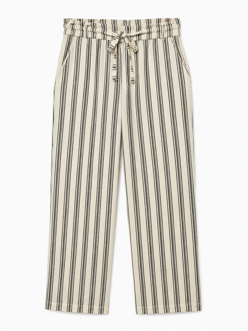Stripe Linen Drawstring Trouser