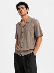 BSTN Diamond Knit Shirt — Taupe