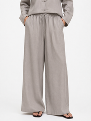 Stone Wide-Leg Palazzo Trouser