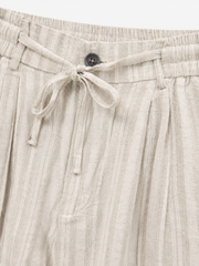 Pleated Linen Drawstring Trouser