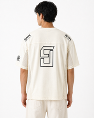 BSTN. | Men's Oversized Sports Graphic Interlock Tee — Cream White