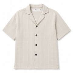 Window-Check Linen Camp Shirt
