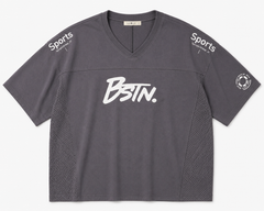 BSTN. | Men's Oversized Sports Graphic Interlock Tee — Charcoal