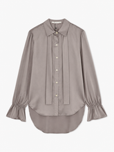 Armani Silk-Satin Statement Shirt — Mink