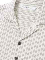 Dotted Pinstripe Linen Camp Shirt