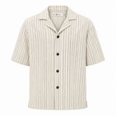 Dotted Pinstripe Linen Camp Shirt