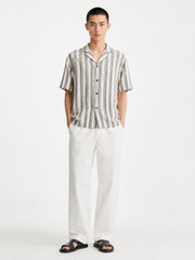 Multi-Stripe Linen Camp Shirt
