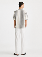 Multi-Stripe Linen Camp Shirt