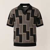 Architectural Geometry Knit Polo — front