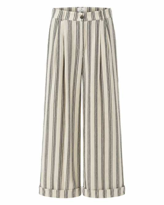 Gazzelle Striped Wide-Leg Pant — Ivory Stripe