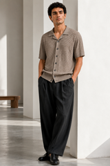 BSTN Diamond Knit Shirt — Taupe