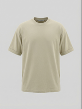 Stone Oversized Boxy Tee — Premium Cotton Crew Neck