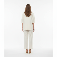 RELAXED FIT DOUBLE-BREASTED JACKET WITH CULOTTES