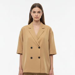 RELAXED FIT DOUBLE-BREASTED JACKET WITH CULOTTES