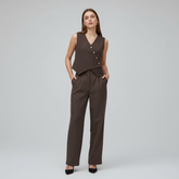 THE COORDINATING WAISTCOAT AND WIDE-LEG TROUSERS