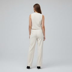 THE COORDINATING WAISTCOAT AND WIDE-LEG TROUSERS