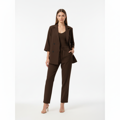 RELAXED FIT DOUBLE-BREASTED JACKET WITH CULOTTES