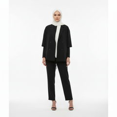 RELAXED FIT DOUBLE-BREASTED JACKET WITH CULOTTES