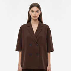 RELAXED FIT DOUBLE-BREASTED JACKET WITH CULOTTES