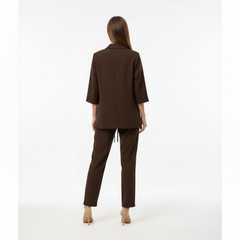 RELAXED FIT DOUBLE-BREASTED JACKET WITH CULOTTES