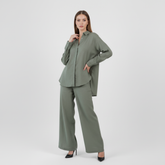 The Effortless Elegance Linen Co-ord Set: Olive Green