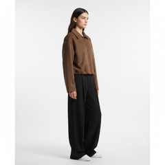 Essential Cropped Harrington Jacket — Taupe