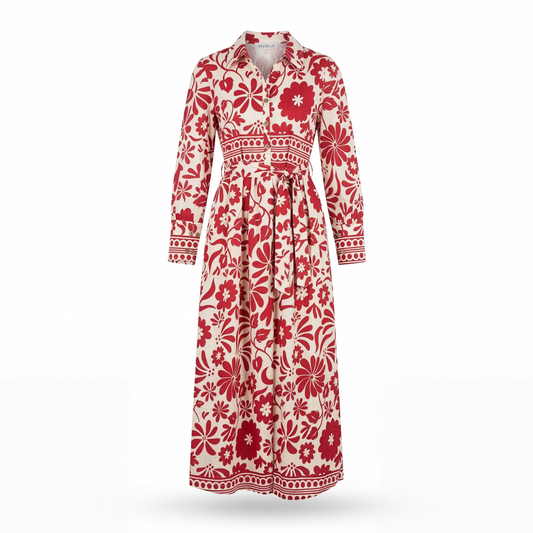 Gazzelle Botanical Maxi Dress - Crimson Red