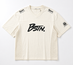 BSTN. | Men's Oversized Sports Graphic Interlock Tee — Cream White