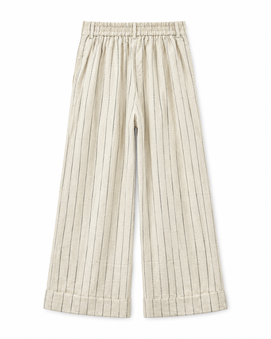 Gazzelle Pinstripe Wide-Leg Pant — Oat Pinstripe