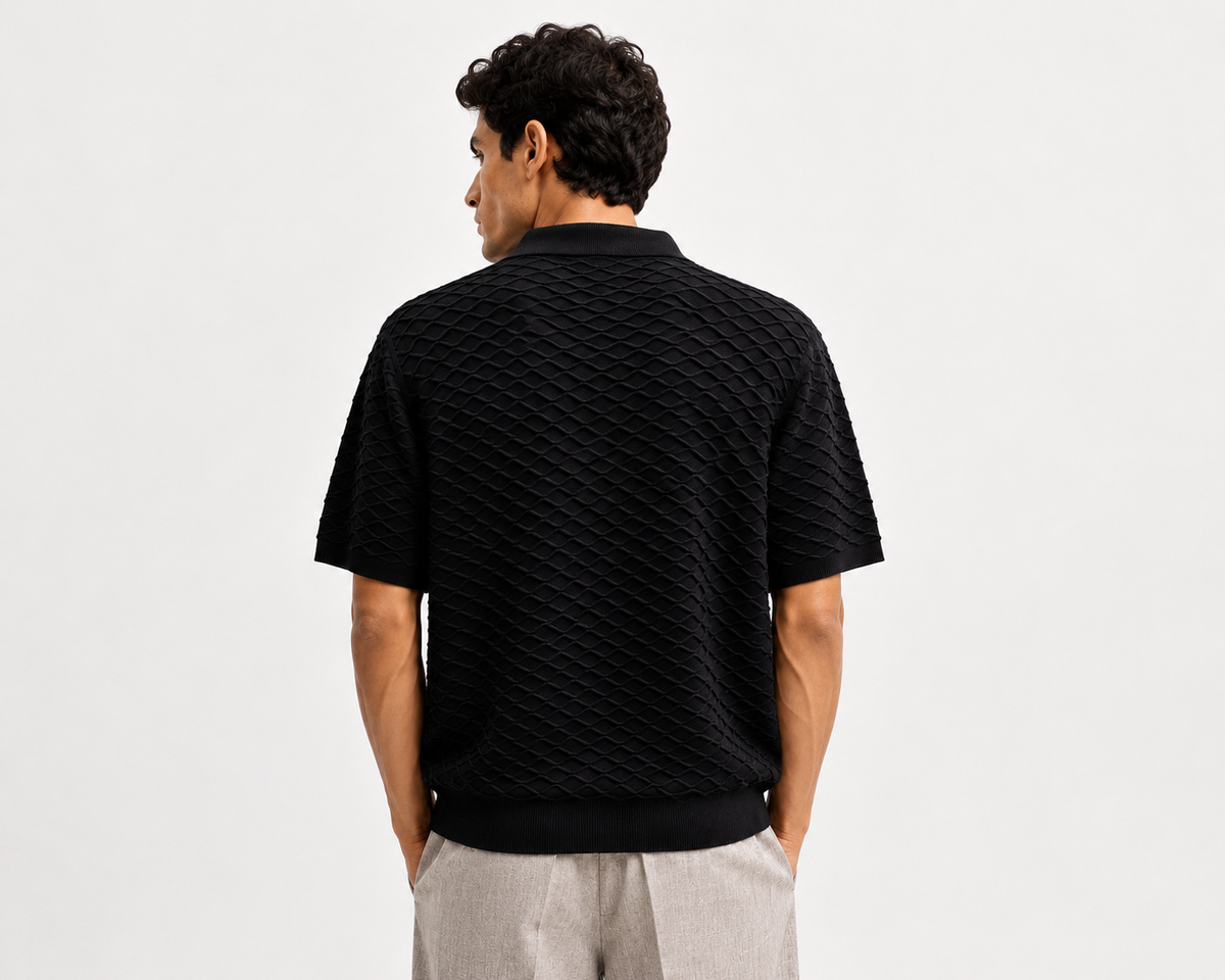 BSTN Diamond Knit Shirt — Noir