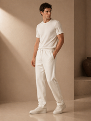 Interlock Relaxed-Fit Trouser — Cream