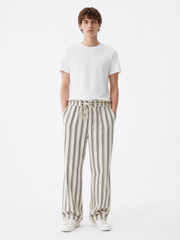 Stripe Linen Drawstring Trouser