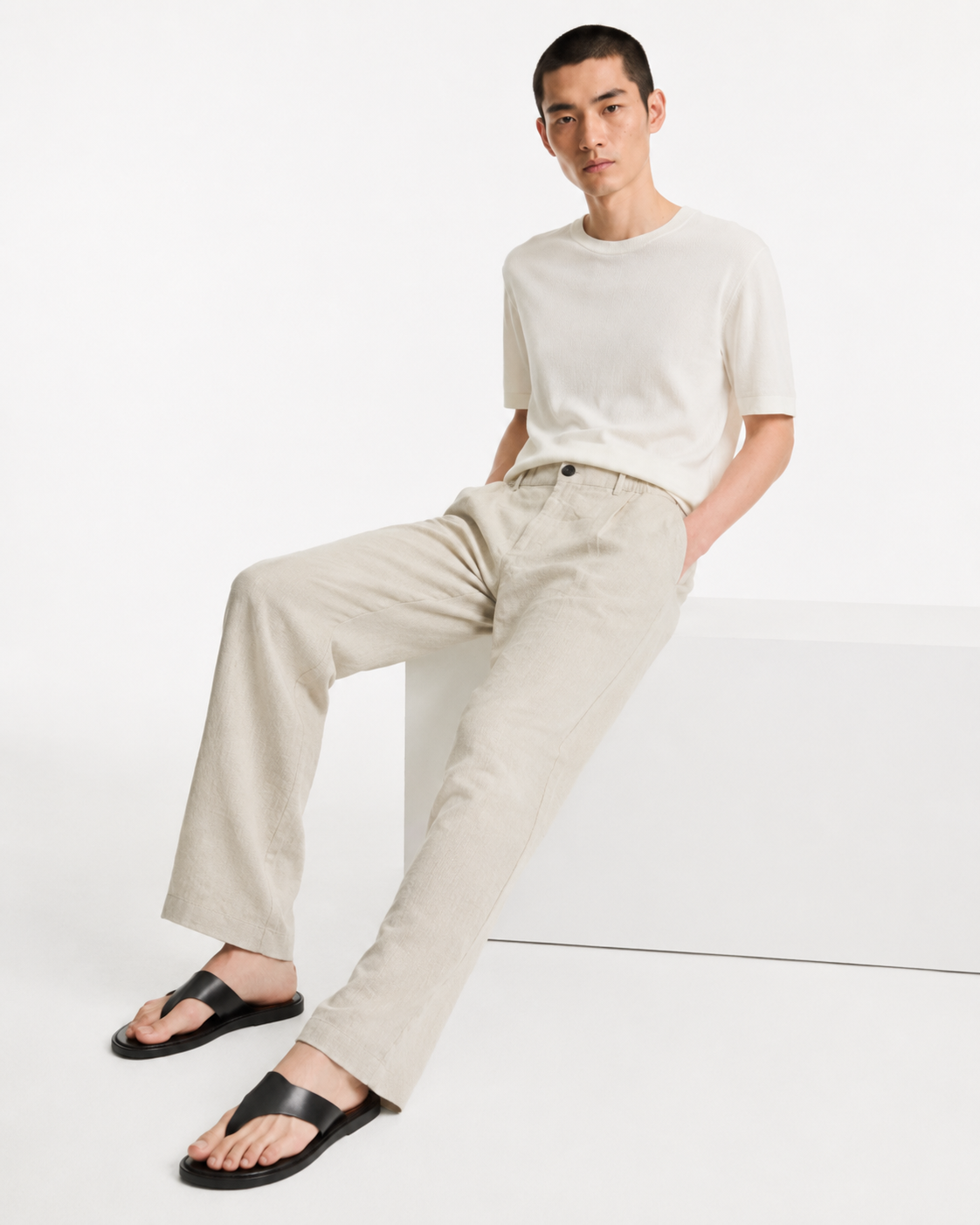 BSTN The Breeze Linen Trouser — Natural