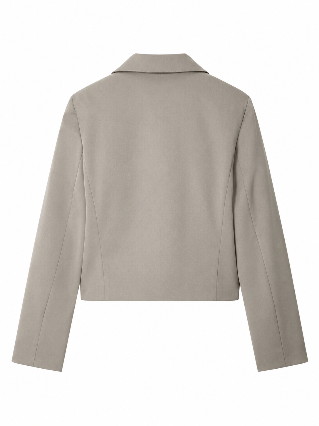 Cropped Double-Breasted Blazer — Taupe