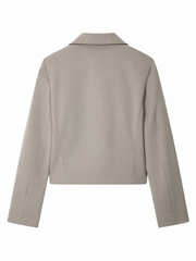 Cropped Double-Breasted Blazer — Taupe