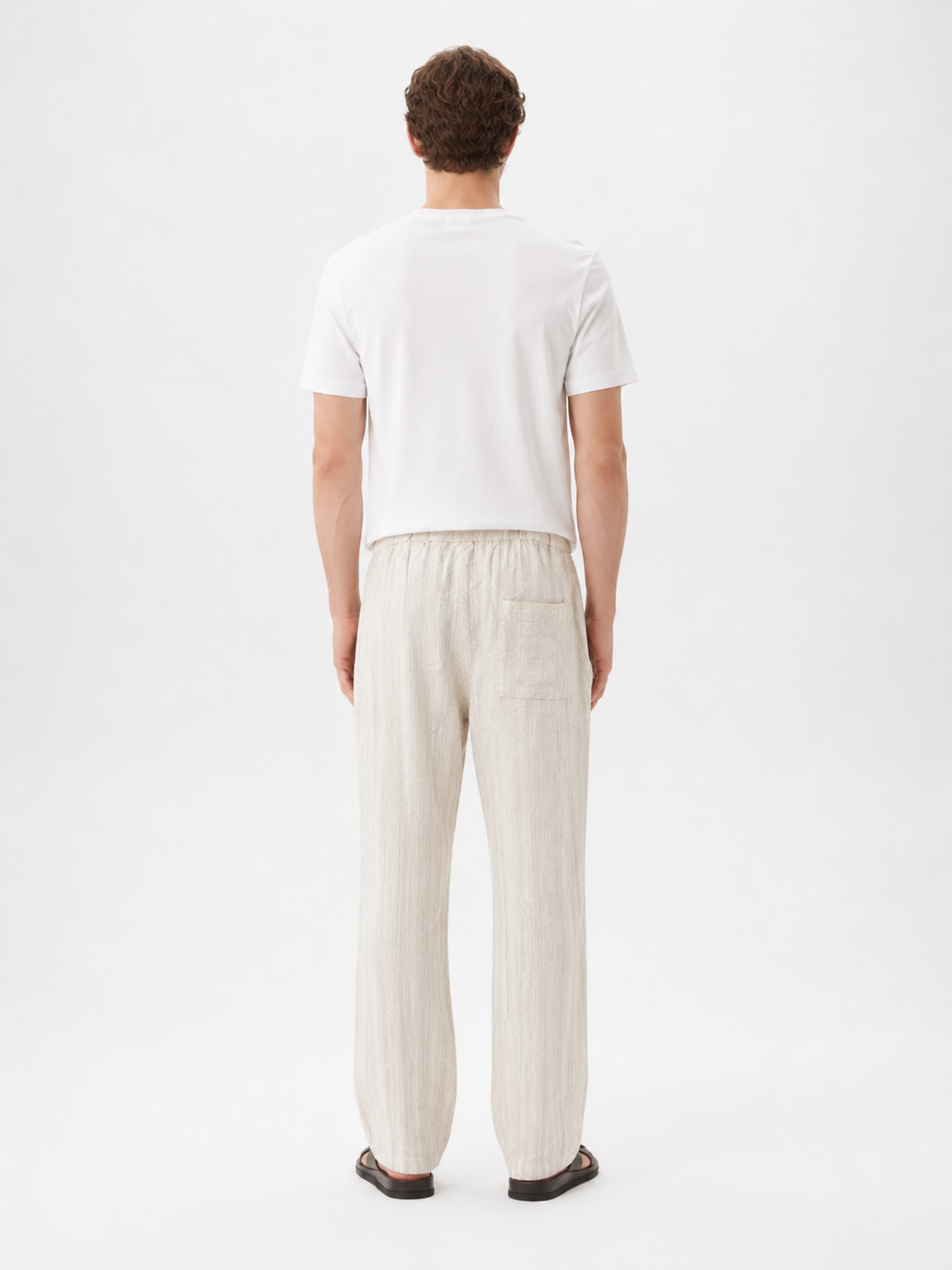 Pleated Linen Drawstring Trouser