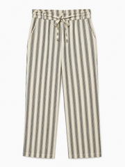 Stripe Linen Drawstring Trouser