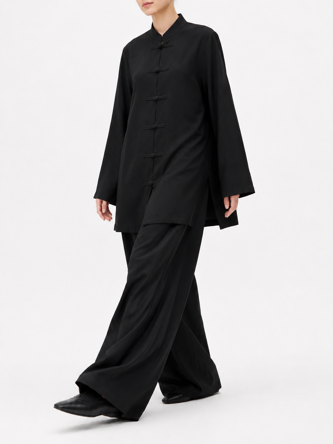 Black Bella Wide-Leg Palazzo Trouser