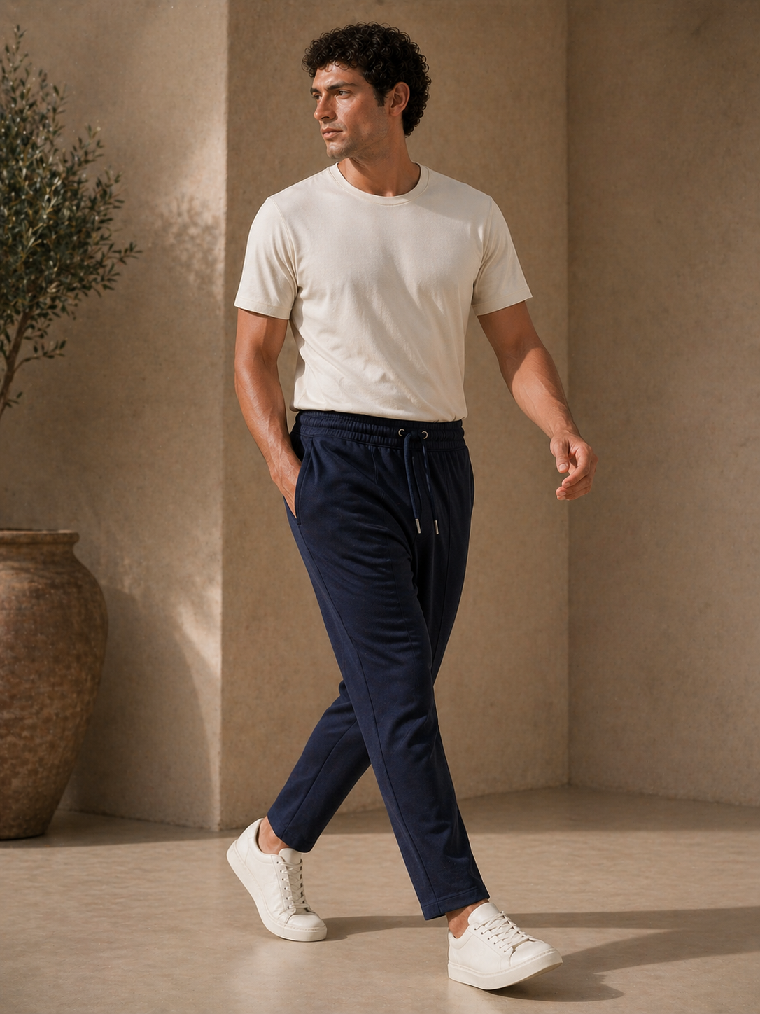 BSTN Interlock Tapered Trouser — Navy