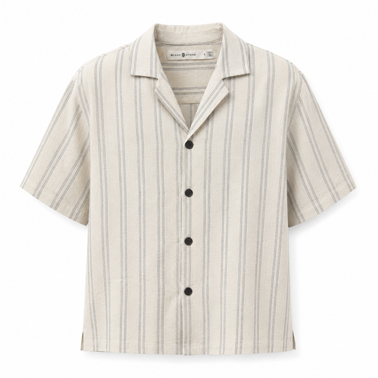 Bold Stripe Linen Camp Shirt