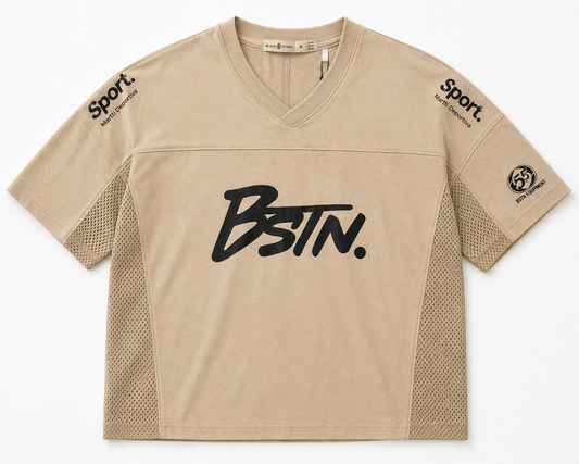 BSTN. Men's Sports Graphic Interlock Tee — Sand Khaki