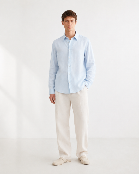 BSTN The Breeze Linen Shirt — Sky Blue