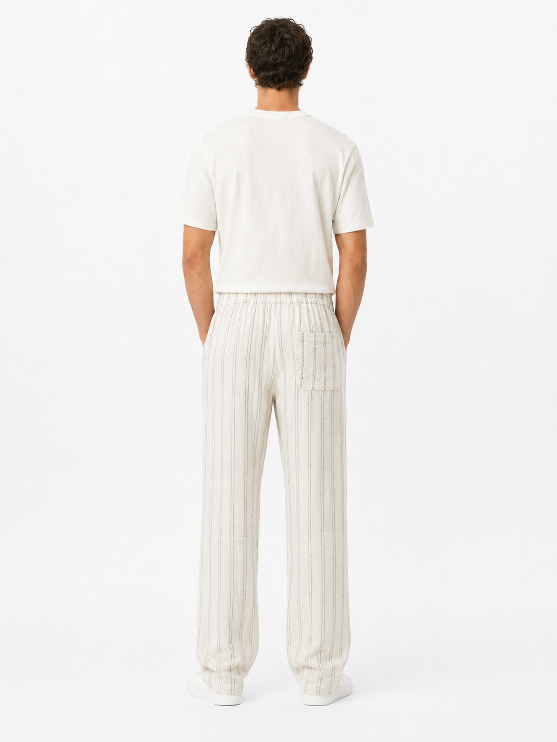 Bold Stripe Linen Trouser