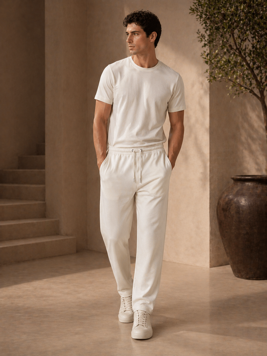 Interlock Relaxed-Fit Trouser — Cream