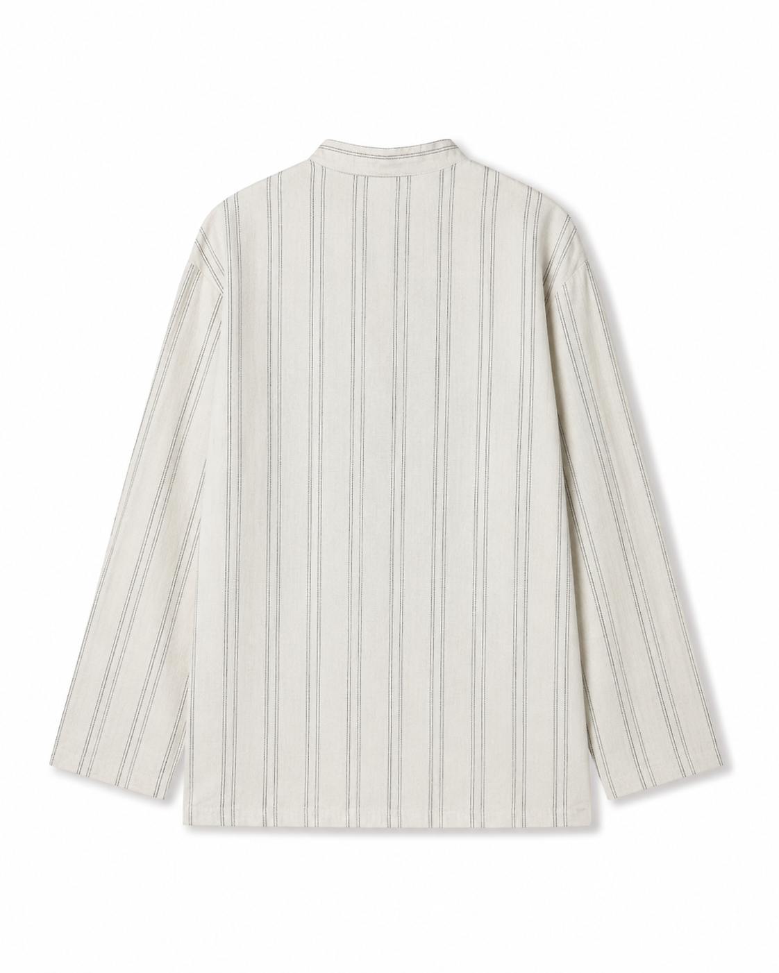 Gazzelle Ticking-Stripe Frog-Closure Top — Cream Ticking